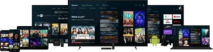 IPTV supported devices including Smart TV, phone, tablet and streaming devices